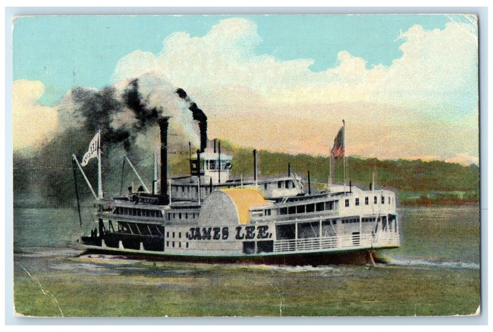 c1910's On Board James Lee Line Steamer Ship Unposted Antique Postcard