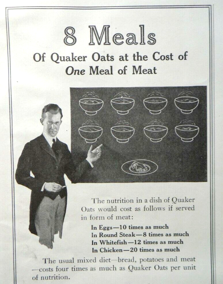 1918 Quaker Oats - Grape Nuts Magazine Print Ad vintage ephemera rare