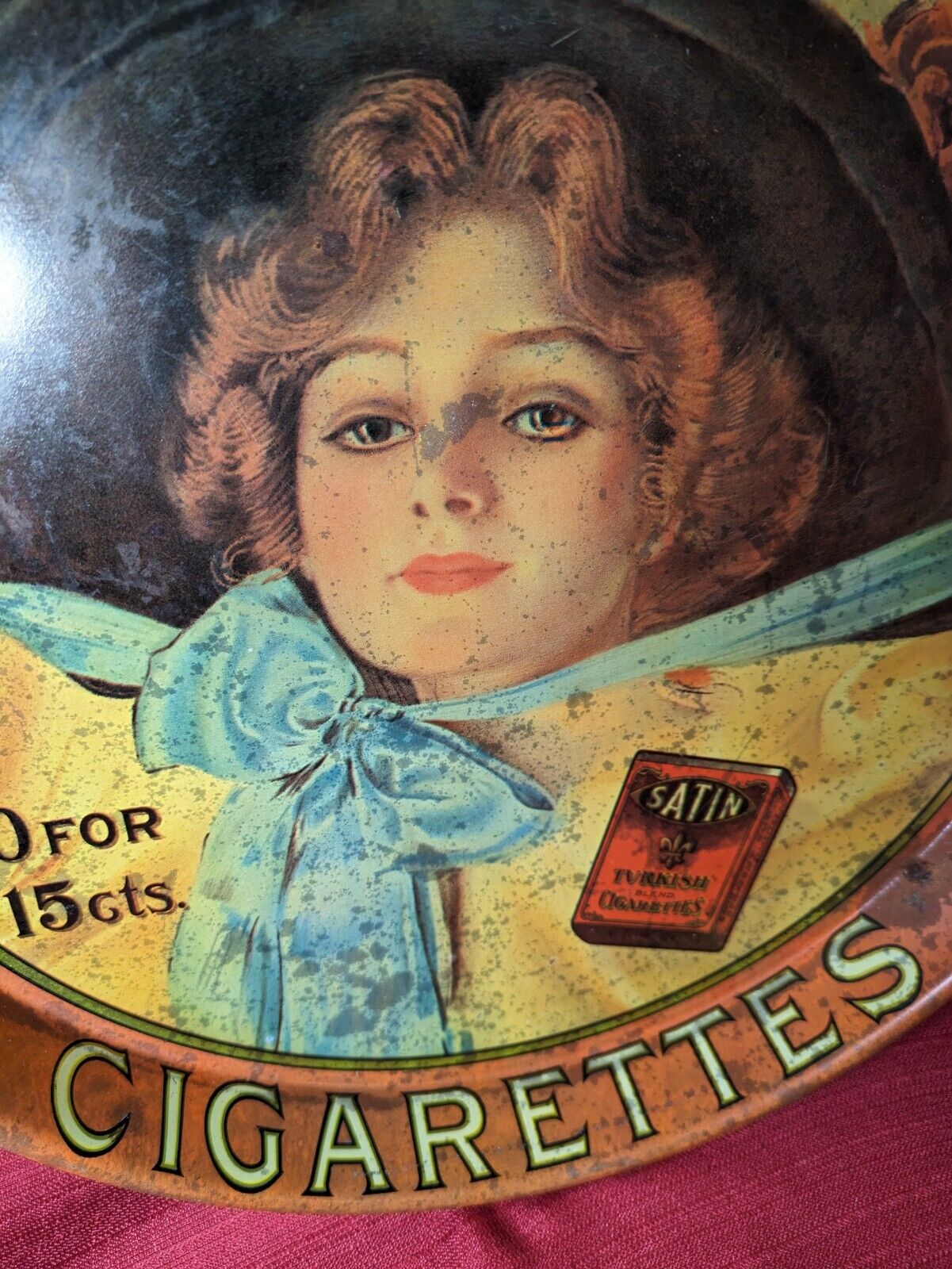 1930s Satin Cigarettes Tray \