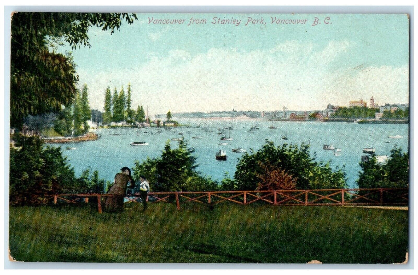 c1910 Vancouver From Stanley Park Vancouver British Columbia Canada Postcard
