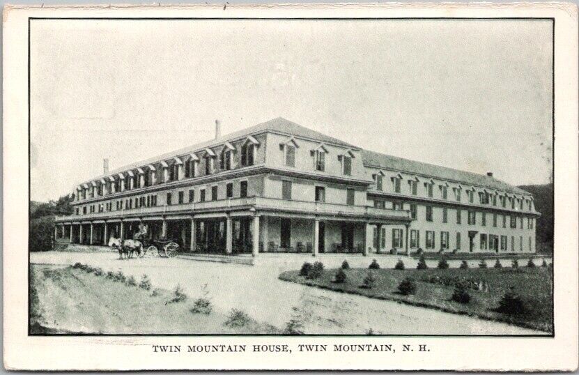 c1910s TWIN MOUNTAIN HOUSE, New Hampshire Postcard Hotel Building View Unused