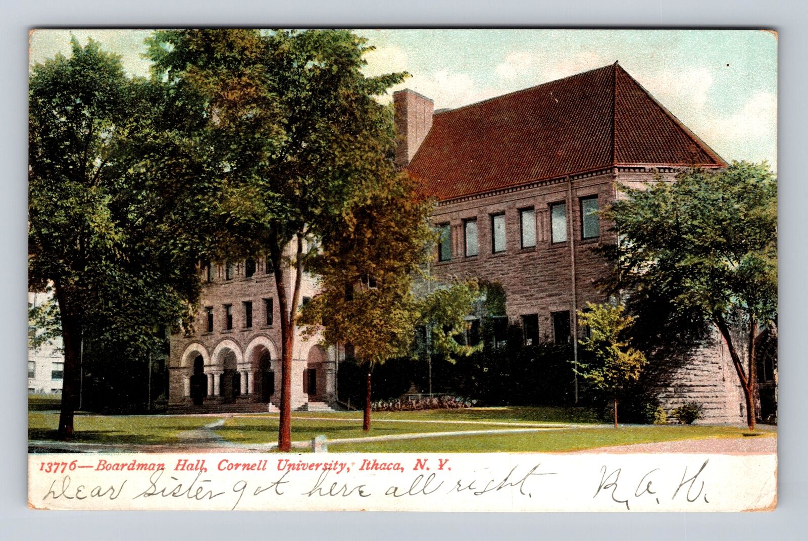 Ithaca NY- New York, Boardroom Hall, Cornell University, Vintage Postcard