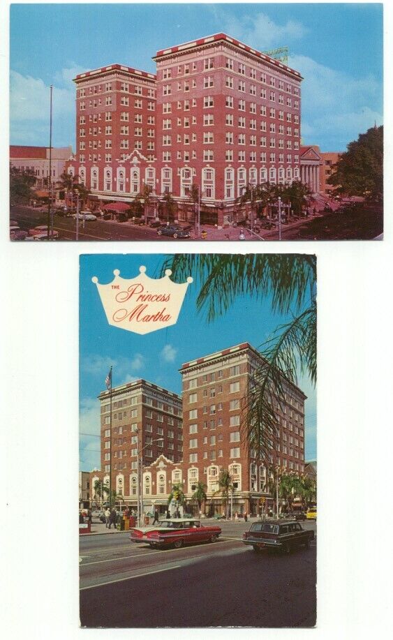 St. Petersburg FL The Princess Martha Hotel Lot of 2 Postcards Florida