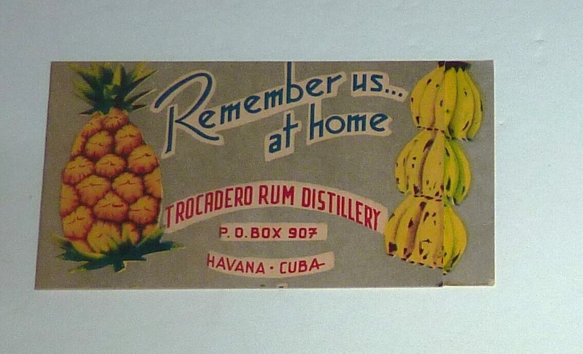Trocadero Rum Distillery Havana Cuba Advertising Calling Card