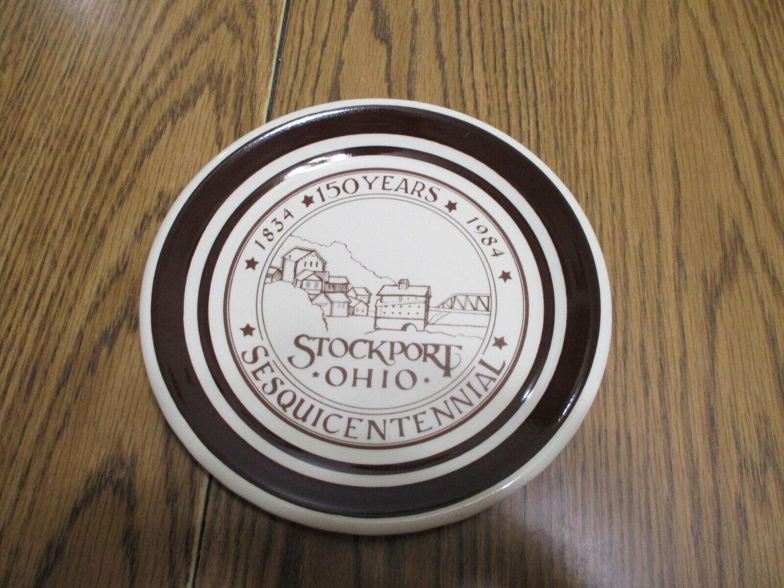 1984 STOCKPORT OHIO SESQUICENTENNIAL PLATE  7 1/2 INCH 1934-1984 150 YEARS