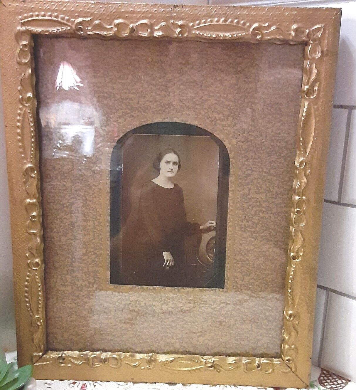 Antique Framed Photo of Beautiful Young Woman