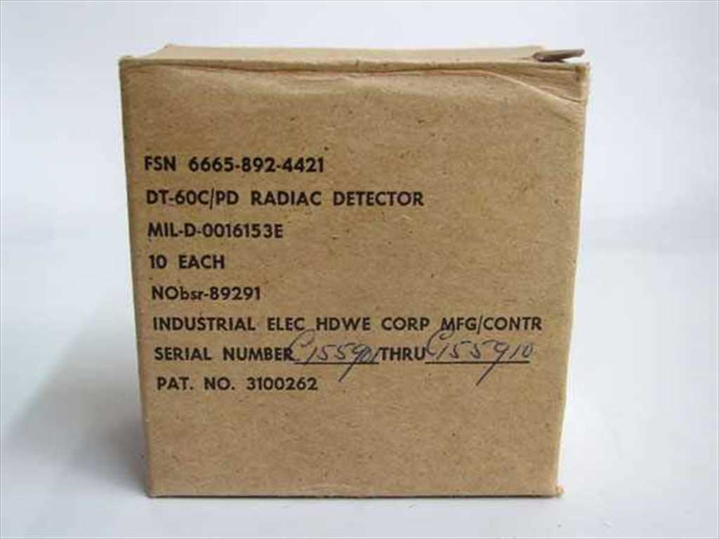 IECH DT-60C/PD Military Ground Troop Radiac Detector Badge - Box of 10 - NOB