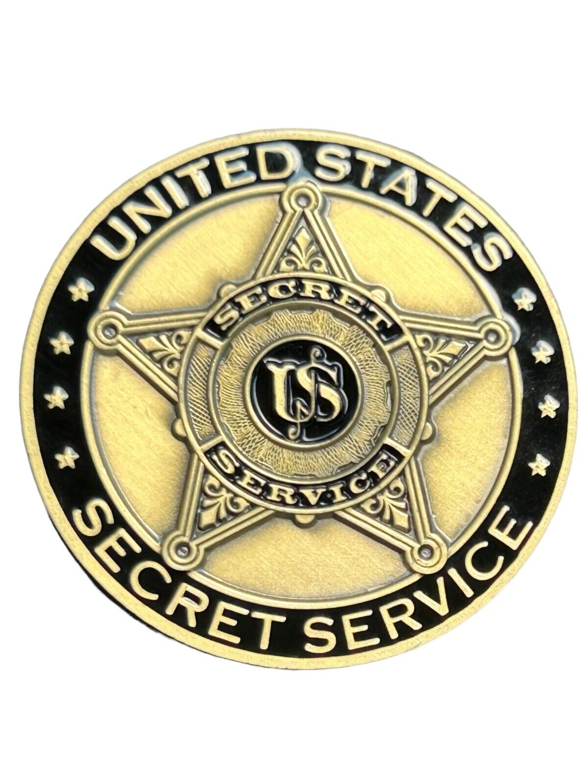 United States Secret Service US Flag & Eagle Bronze Challenge Coin USSS Fed 4H