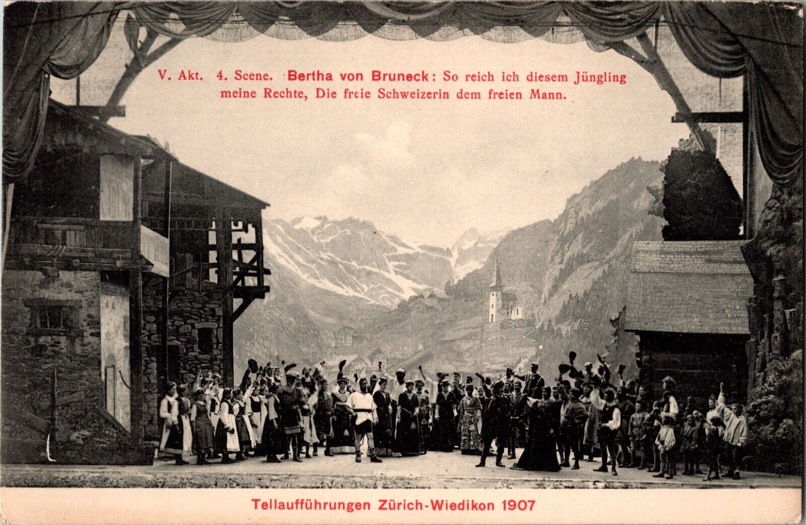 C06: POSTCARD ~  TTELLAUFFUHRUNGEN ZURICH  - WIEDIKON 1907 SWITZERLAND