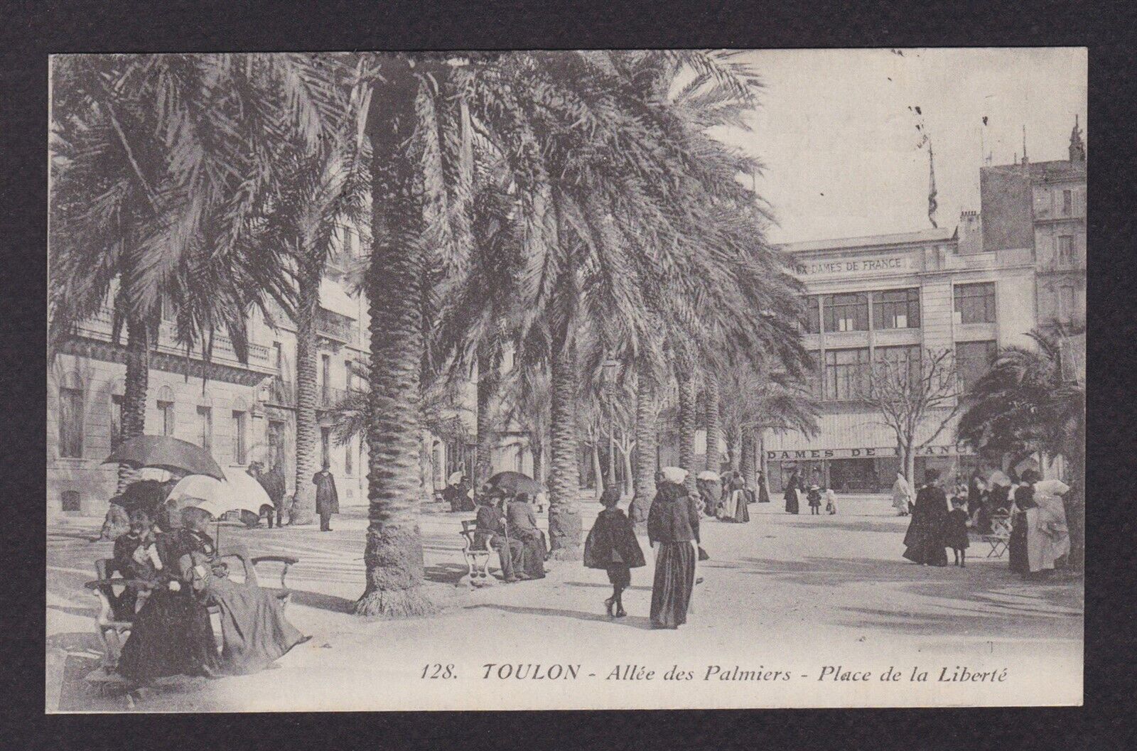 FRANCE 1911, Postcard, Toulon - Liberty Square, sent to Denmark