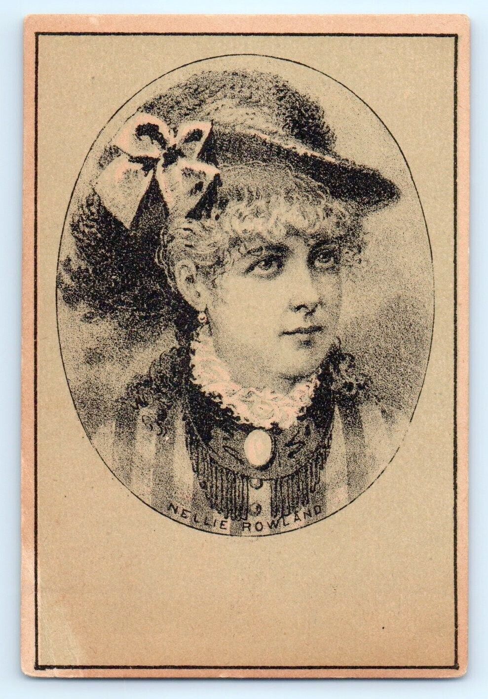 Nellie Rowland Victorian Actress Trade Card Promoting Henkel\'s Baking Powder