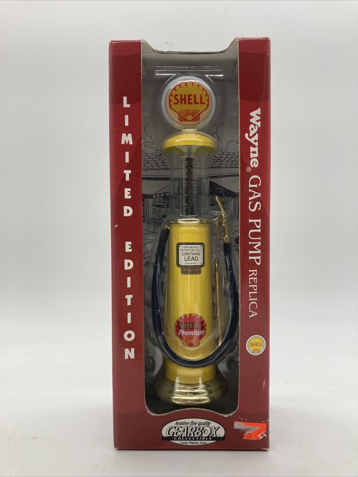 New Vintage Wayne 8” Shell Gas Pump 1996 Replica by GearBox Collectibles NIB