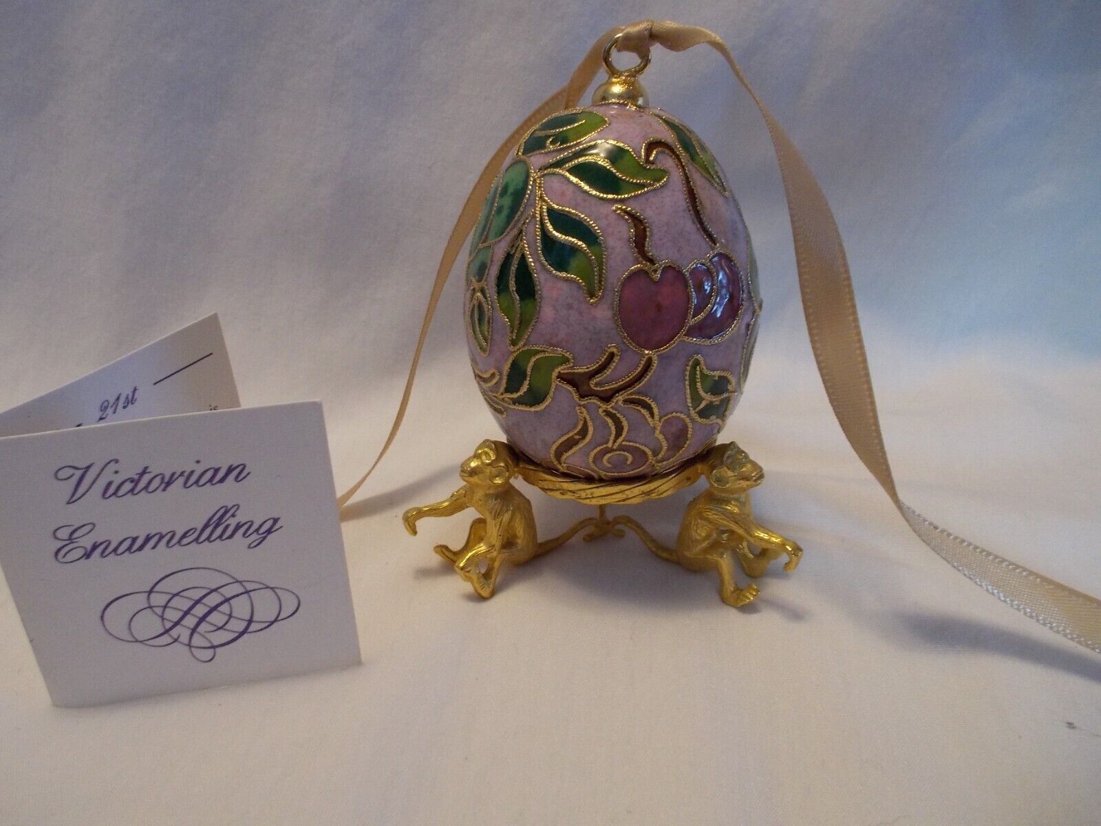 Vintage Victorian Collectible  Easter Egg & Base