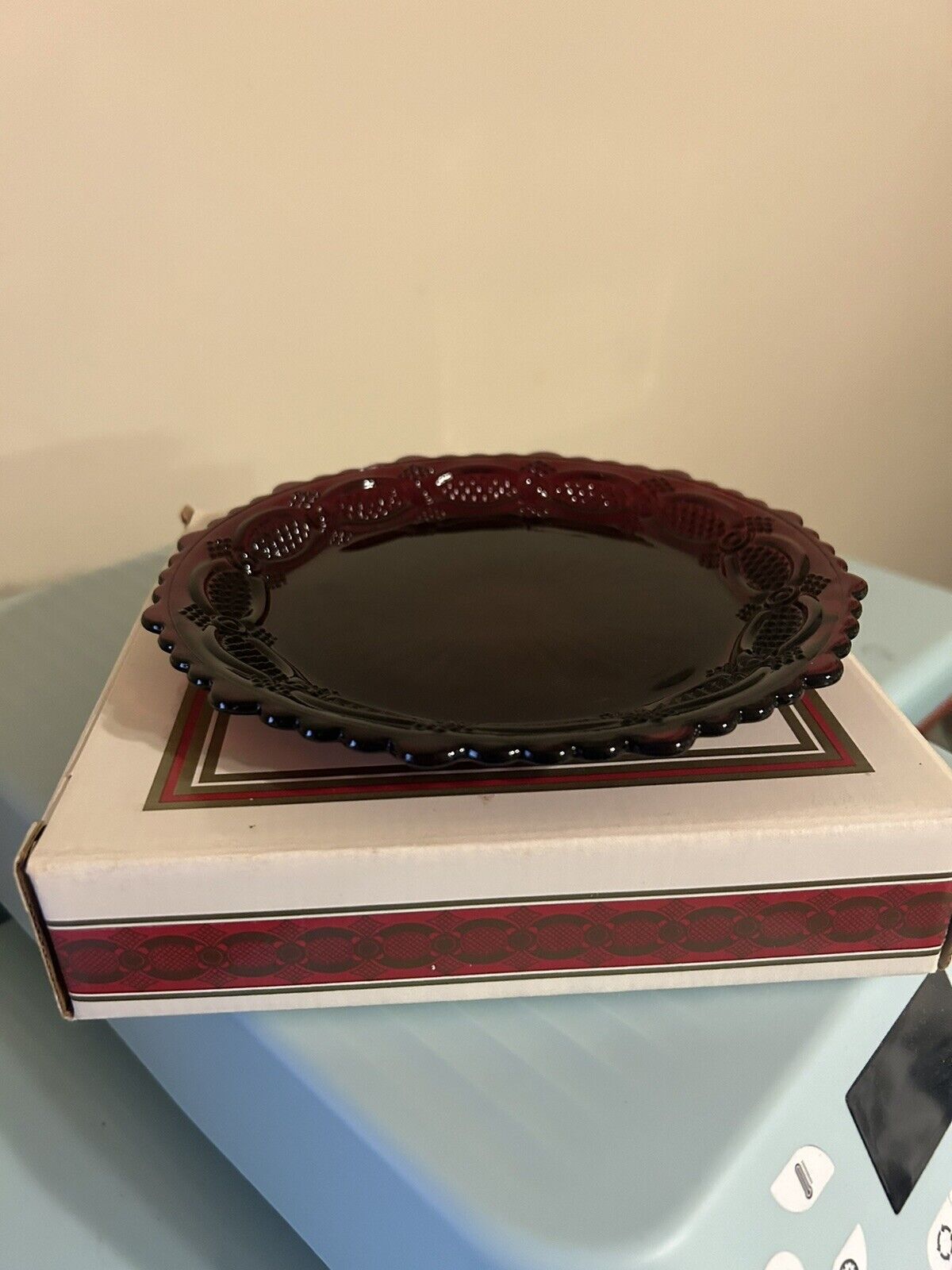 Avon 1876 Cape Cod Collection Ruby Red - 2 Dessert Plates Vintage