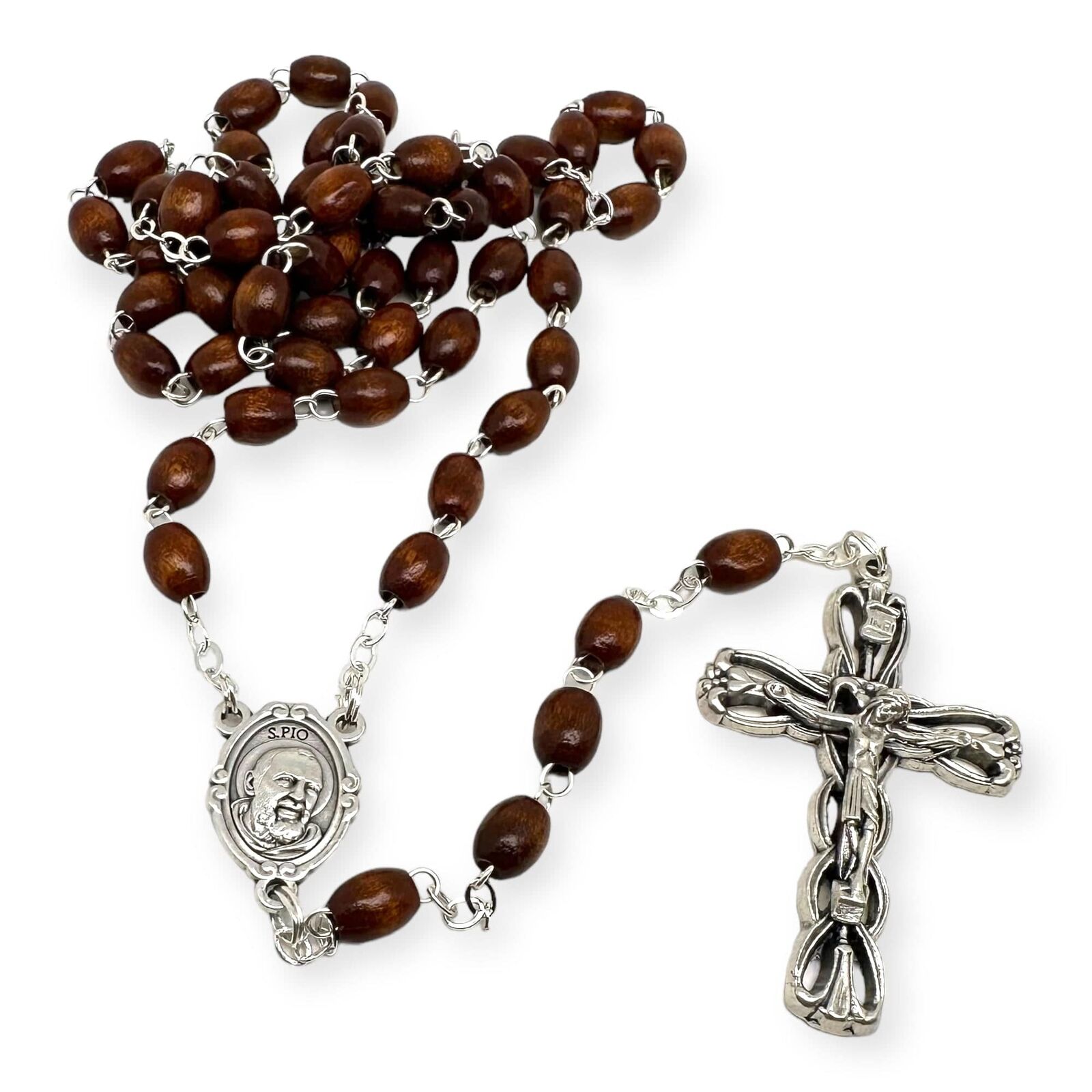 Saint Padre Pio Rosary Blessed By Pope w/ 2nd Class Relic - St. Father Pio
