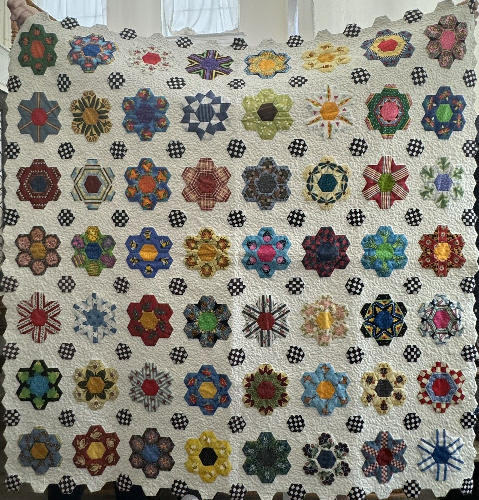 Colorful Hexagon Quilt