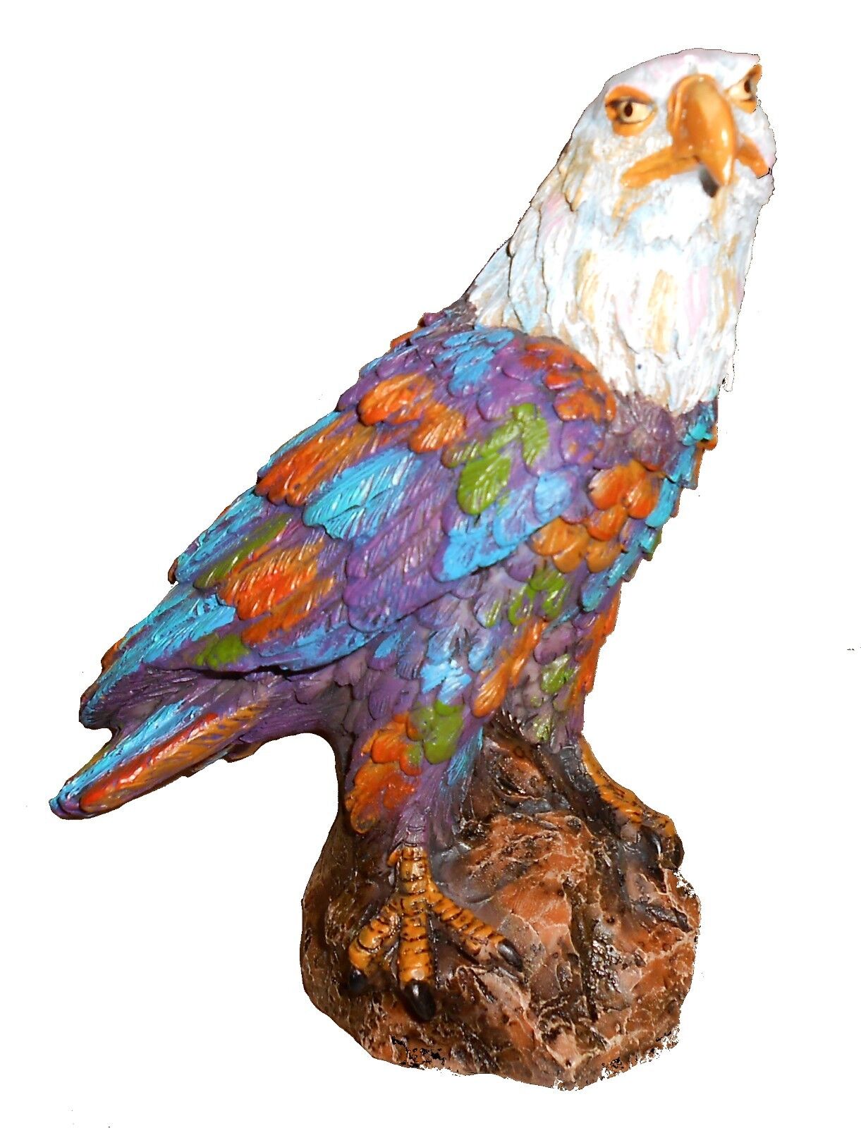 Bald Eagle Standing Sculpture w/ Rainbow Highlights 7\