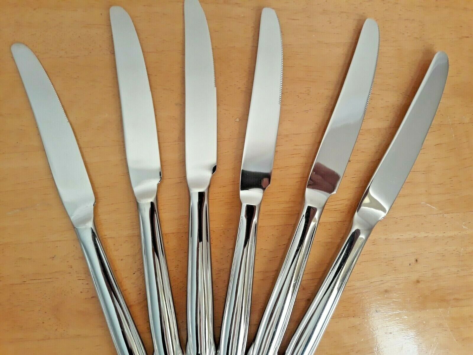 Stainless Steel Dinner Knife Knives Set Of 6 Flatware Made in Korea