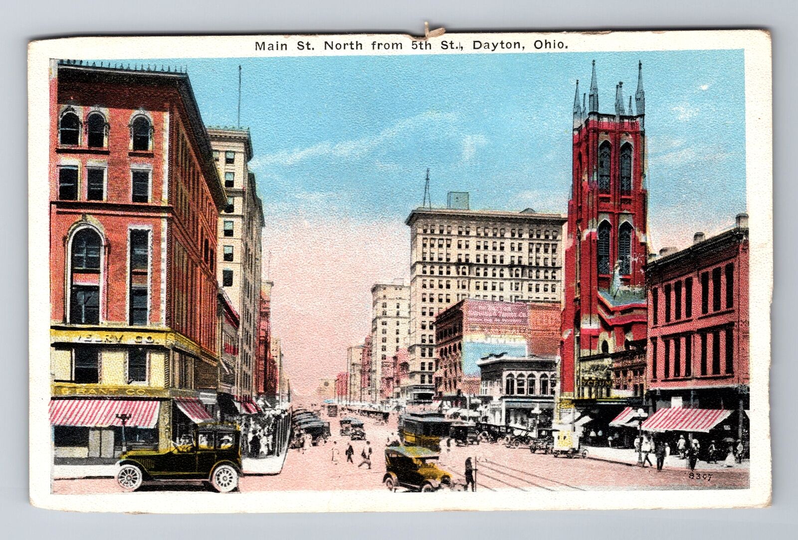 Dayton OH-Ohio, Main Street Looking North, Antique Vintage Souvenir Postcard