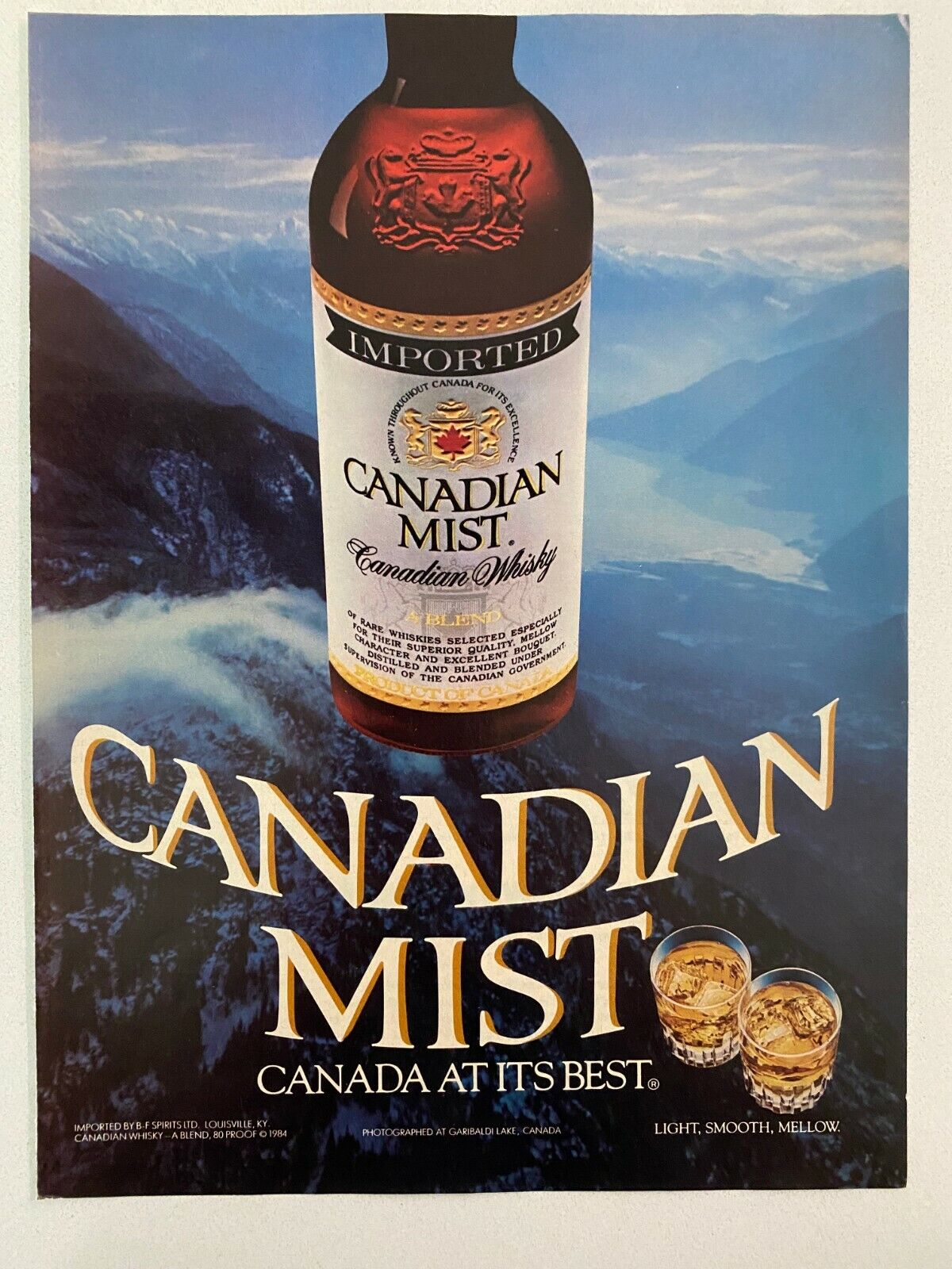 Canadian Mist Whisky 1984 Vintage Print Ad