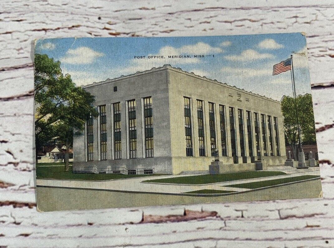 Vintage Post Office Postcard Meridian, Mississippi KROPP CO Unposted