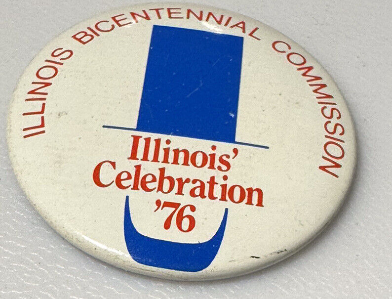 1976 Illinois Bicentennial Celebration State Event History Pin Pinback Button