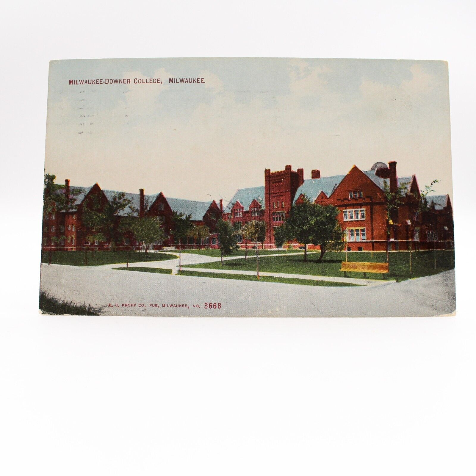 1910 Milwaukee Downer College, MILWAUKEE, Wisconsin Postcard - Kropp Posted