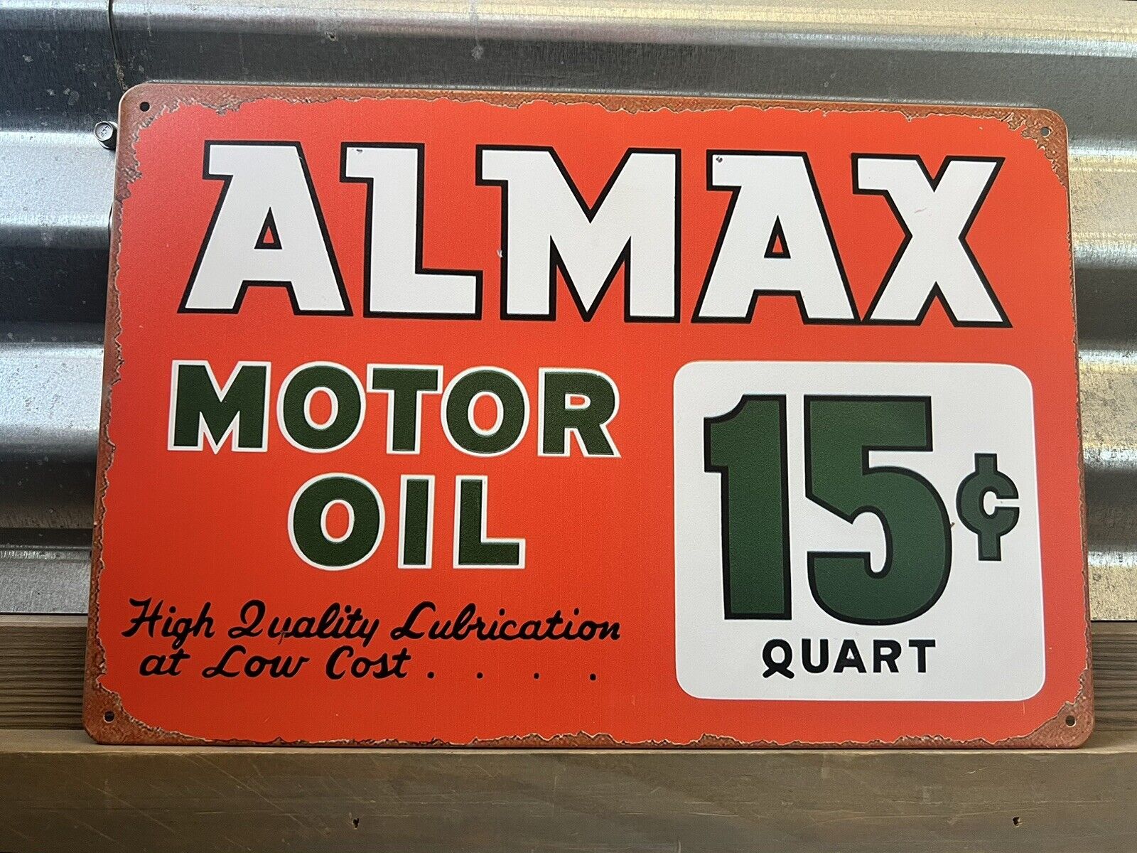 ALMAX MOTOR OIL HIGH QUALITY LUBRICATION TIN SIGN 8\