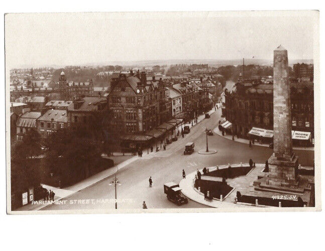 c.1929 Parliament Street St Harrogate England Yorks RPPC Real Photo Postcard
