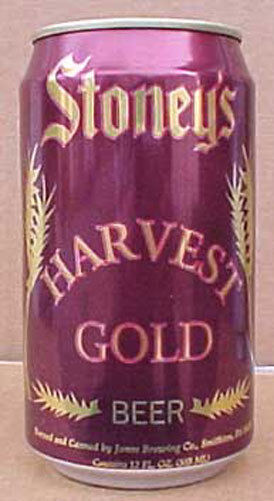 STONEY\'S HARVEST GOLD BEER Can, Jones Brewing Co., Smithton PENNSYLVANIA grade 1