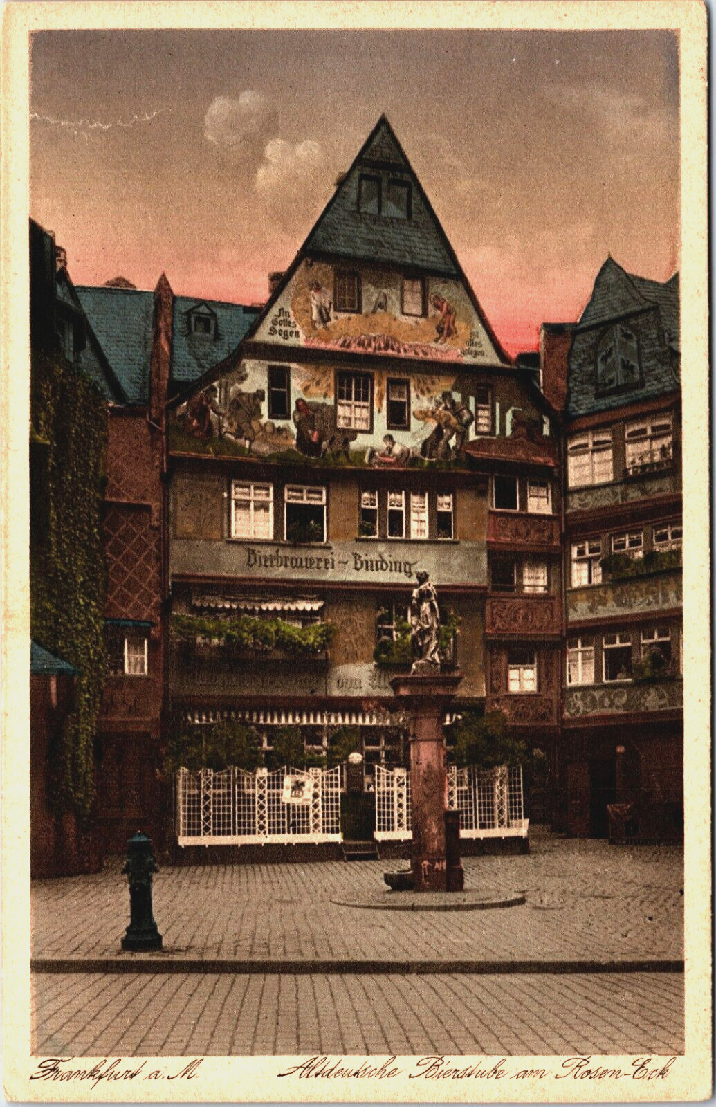 Germany Frankfurt am Main Altenkirchen Bierstube Roseneck Vintage Postcard B154