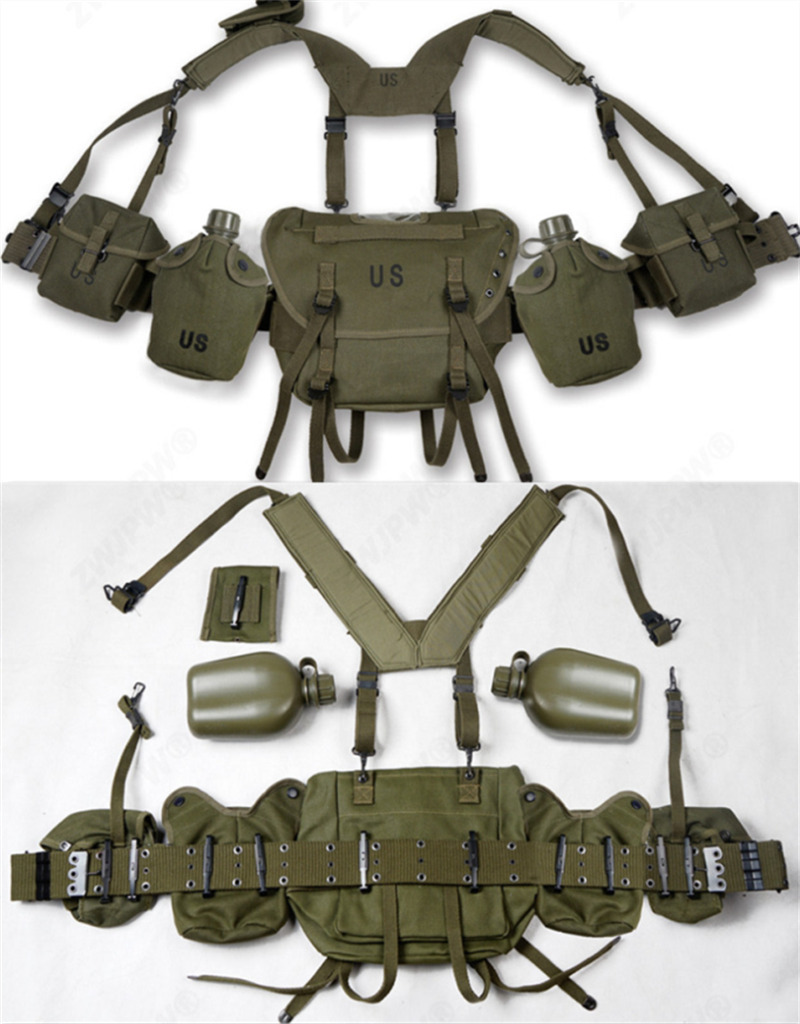 US ARMY M1956 M1961 M16A1 First Aid Kit Kettle Pouches Tactical Set Replica 