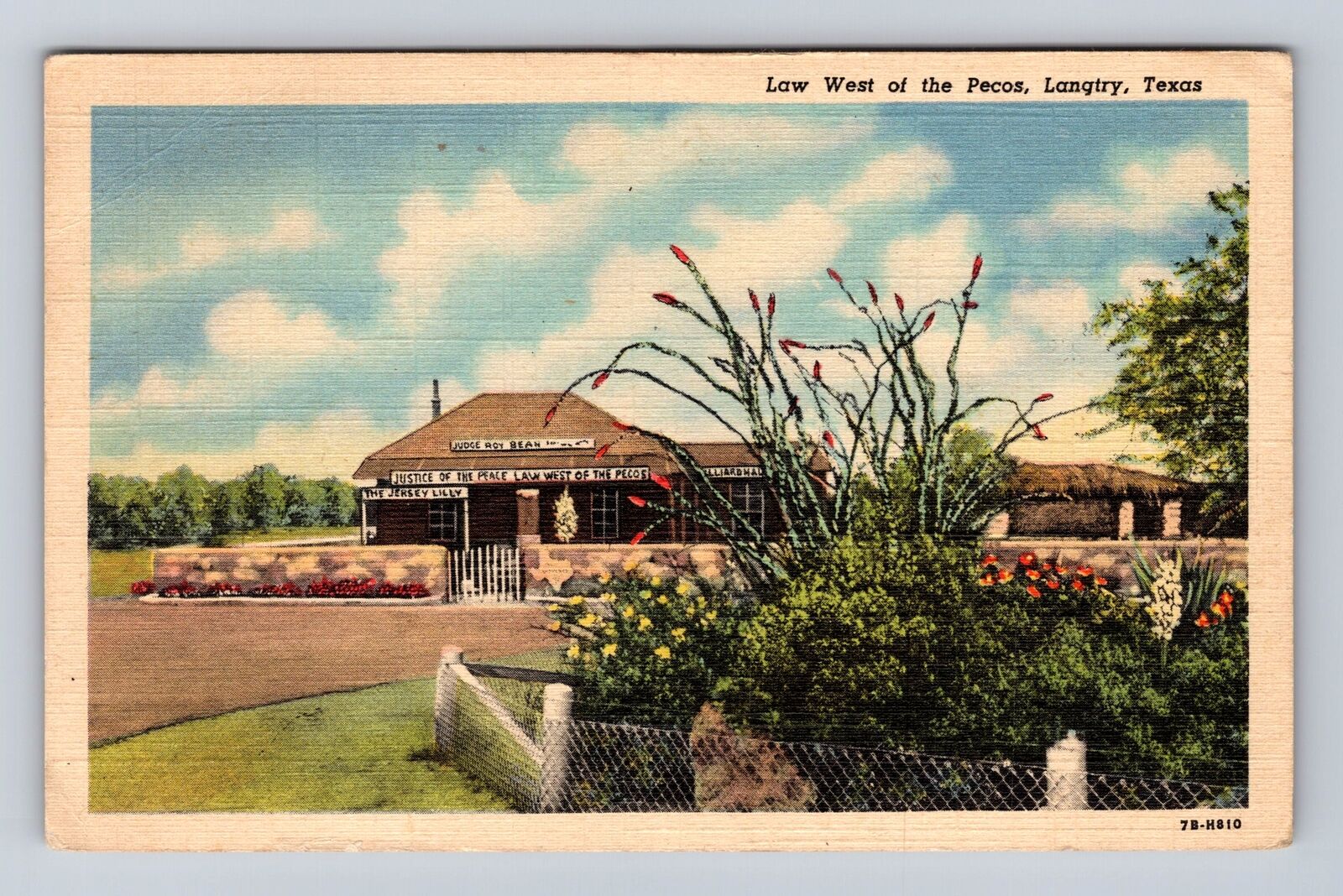 Langtry TX-Texas, Law West Of The Pecos, Antique, Vintage c1964 Postcard