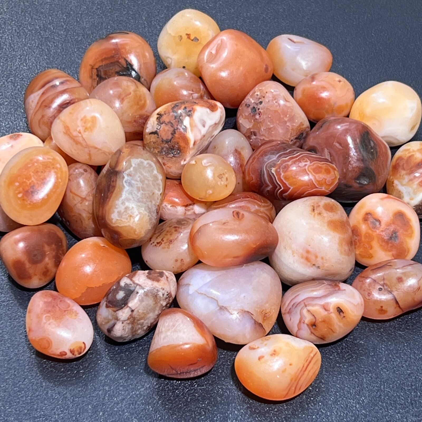 Carnelian Red Agate Tumbled (1 LB) One Pound Bulk Wholesale Lot Polished Natural