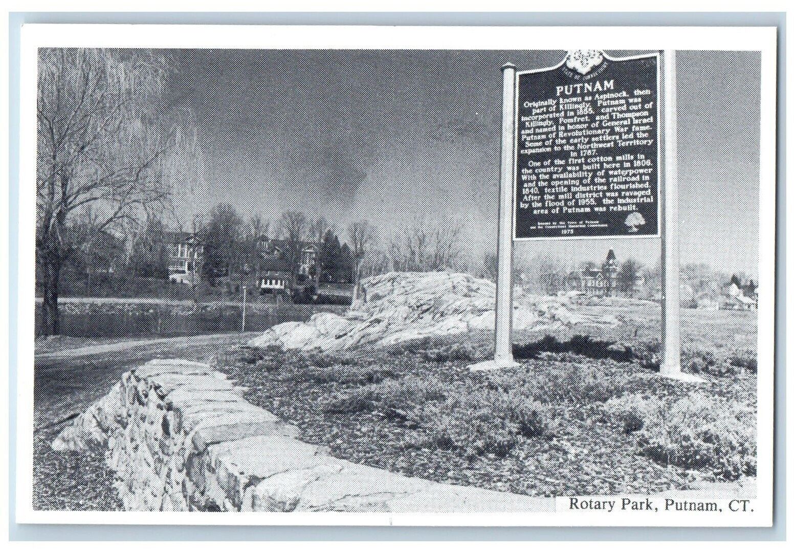 Putnam Connecticut CT Postcard Rotary Park Scenic View Buildings 1978 Antique