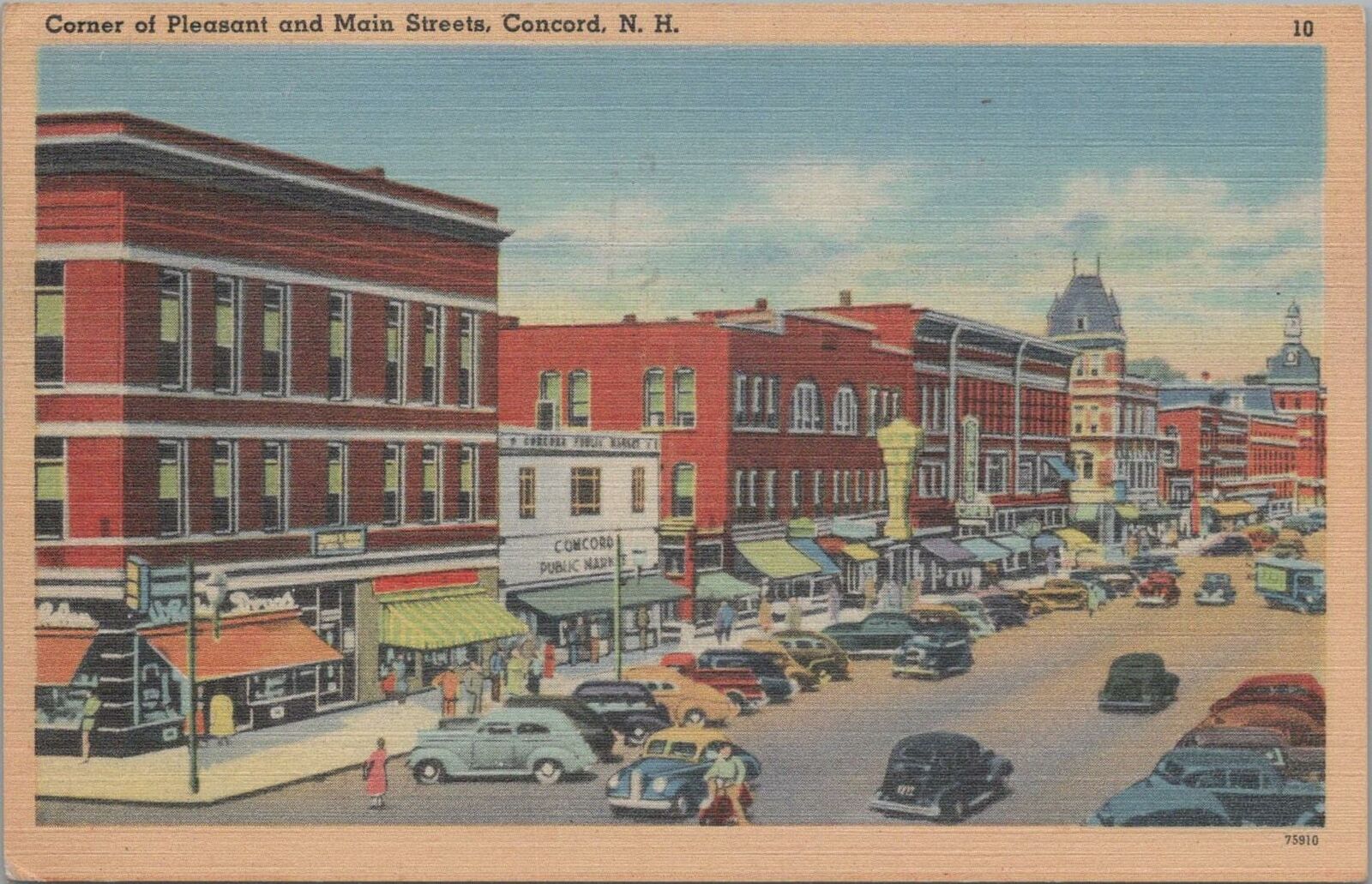Postcard Corner Pleasant and Main Streets Concord NH 