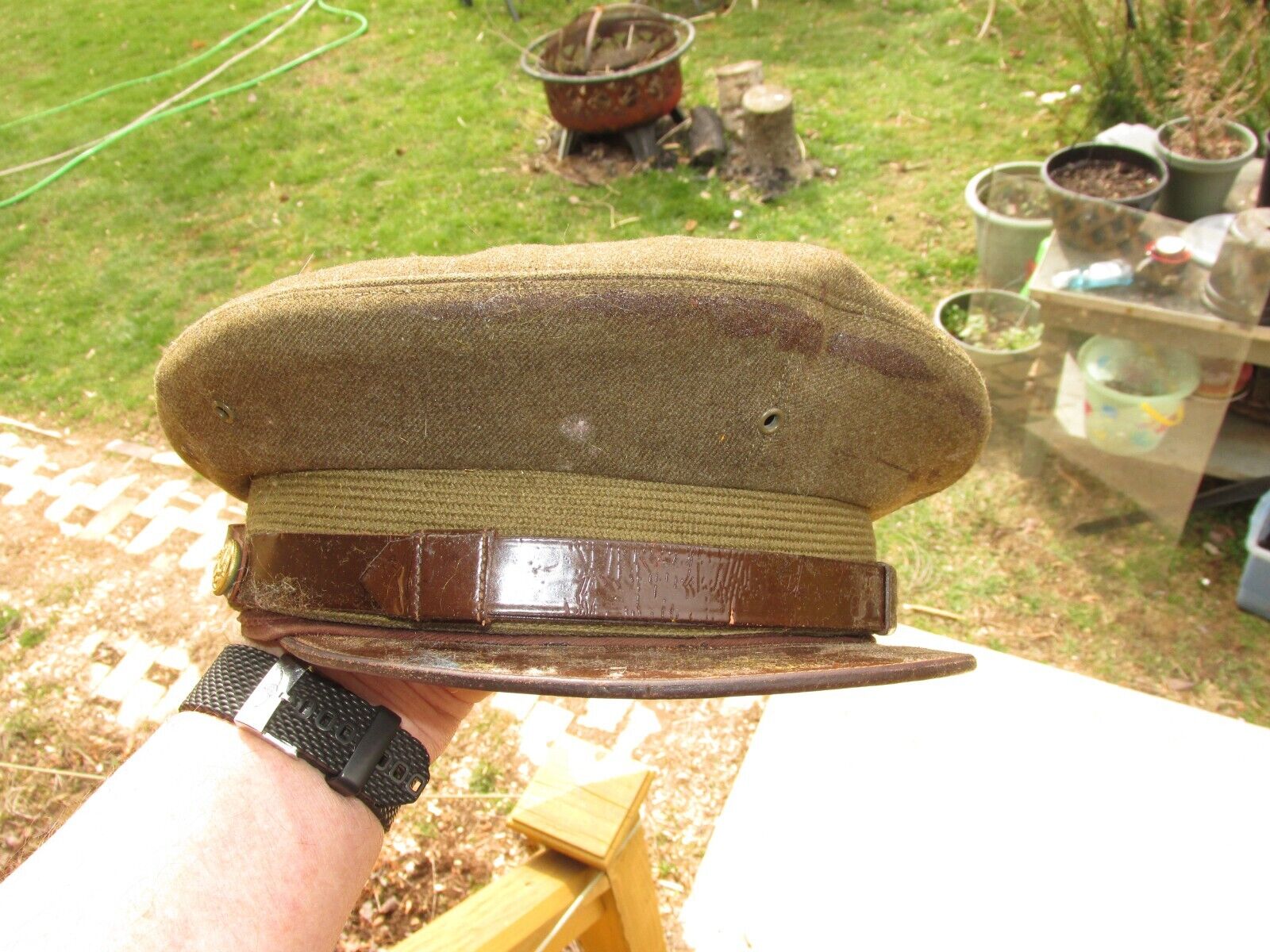 US Army 1947 Officer Service Cover CAP HAT SERGE WWII ERA RITE STYLE SZ 7 1/8
