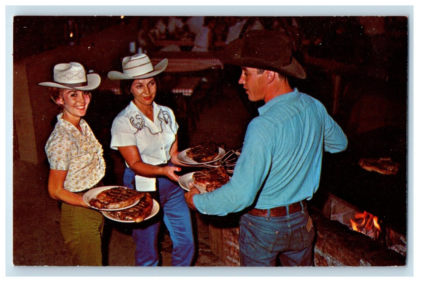 c1950's Pinnacle Peak Patio Cowgirls Restaurant Scottsdale Arizona AZ Postcard