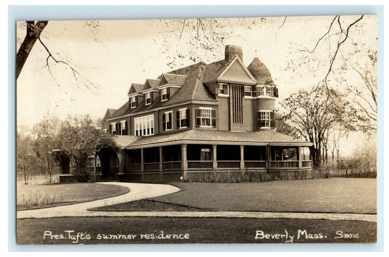 c1910\'s Pres. Taft\'s Summer Residence Beverly Massachusetts RPPC Photo Postcard