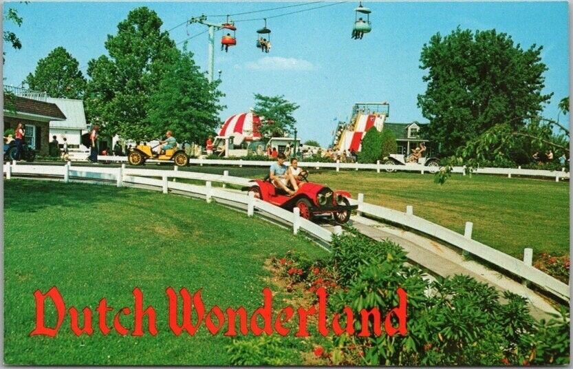 c1960s Lancaster, Pennsylvania Postcard DUTCH WONDERLAND AMUSEMENT PARK Car Ride