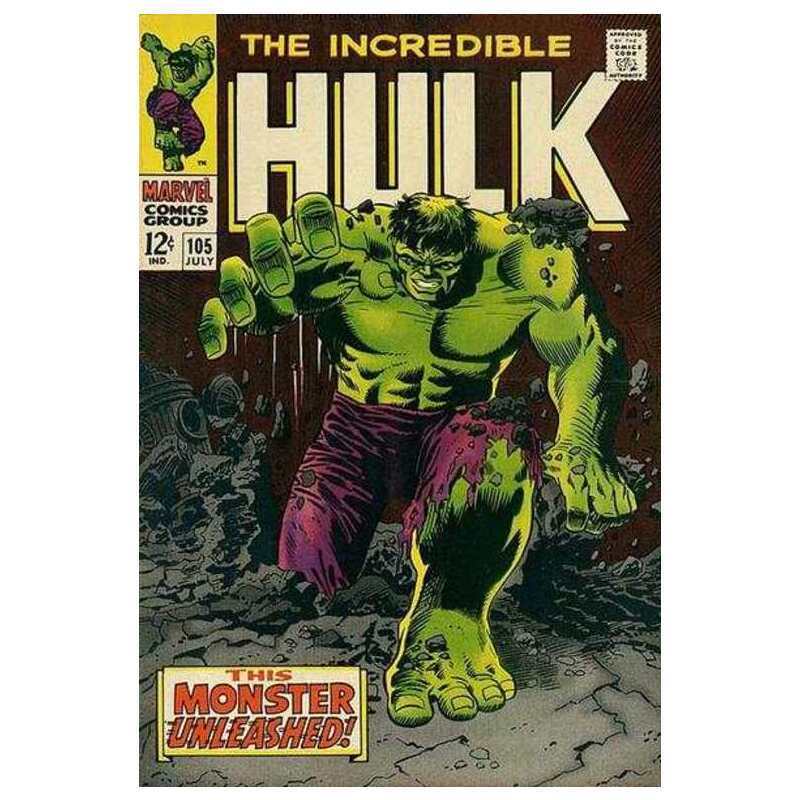 Incredible Hulk (1968 series) #105 in Fine minus condition. Marvel comics [b;