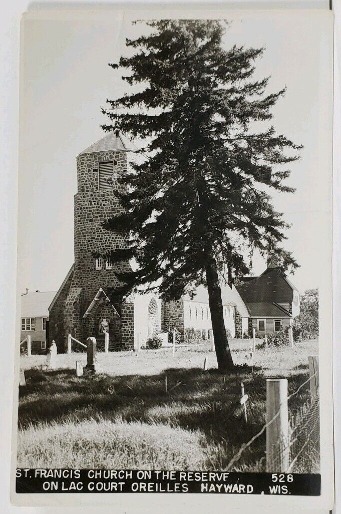 Hayward Wisconsin St. Francis Church on the Reserve RPPC Real Photo Postcard L8