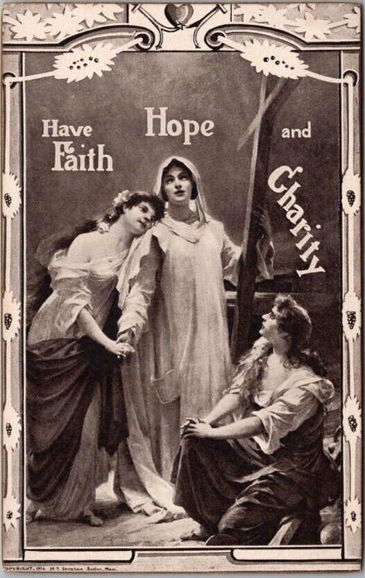 Vintage 1900s Religious Greetings Postcard 
