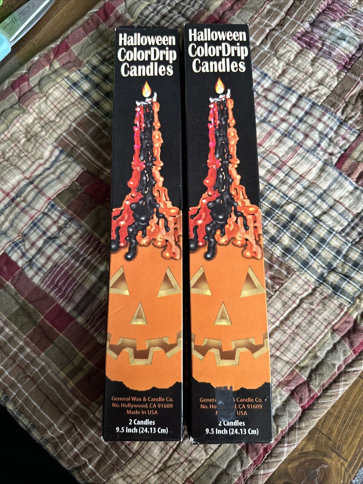 Vintage Set of 4 HALLOWEEN COLOR DRIP CANDLES (2-2 Packs) Color Changing Tapers