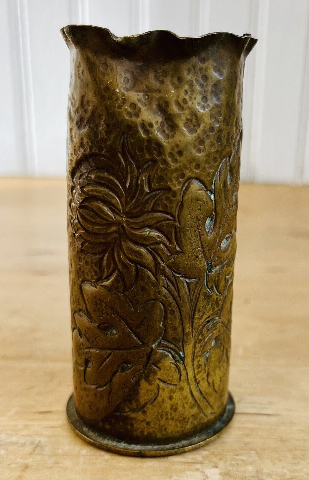 1916 PEMCO WW1 37 MM Trench Art Artillery Shell FLORAL ART NOUVEAU STYLE