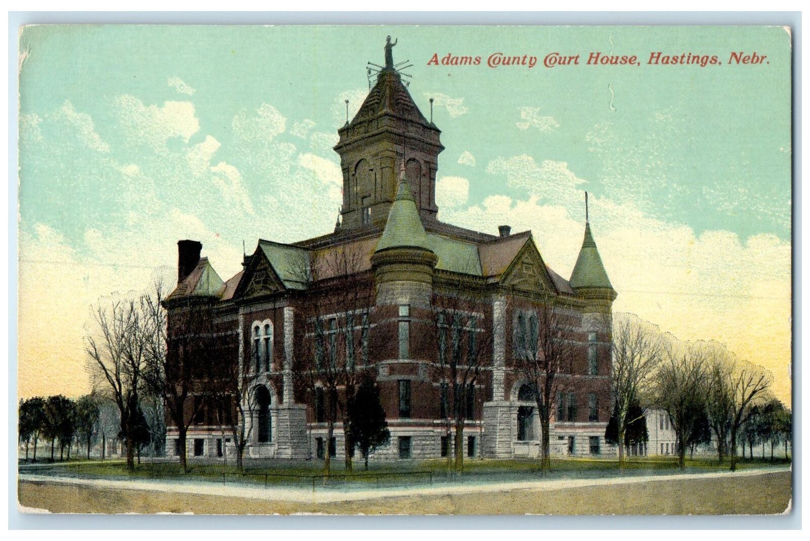 c1910\'s Adams County Court House Hastings Nebraska NE Unposted Vintage Postcard