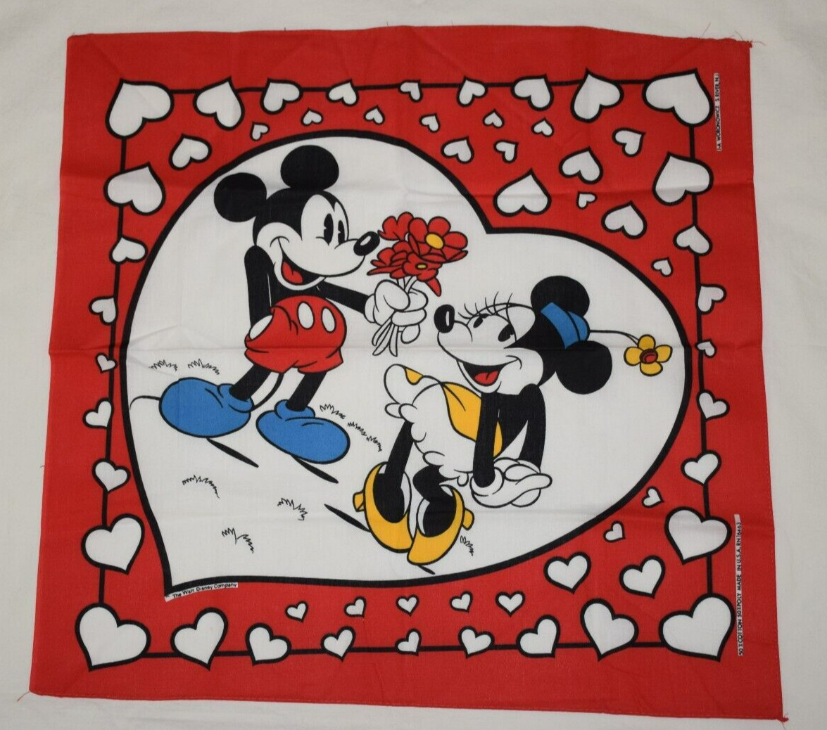 Vtg Walt Disney Co. Mickey Mouse Minnie Bandana Handkerchief Woronowicz USA