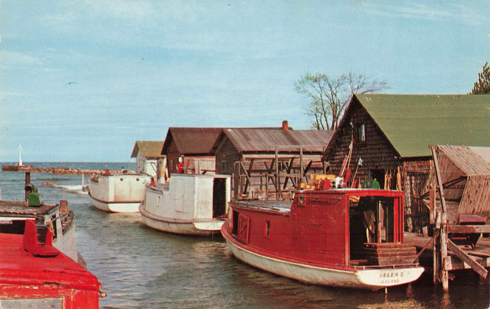 NW Leland Manitou MI 1950s Commercial Fishing HISTORIC FISHTOWN Tugs the HELEN S