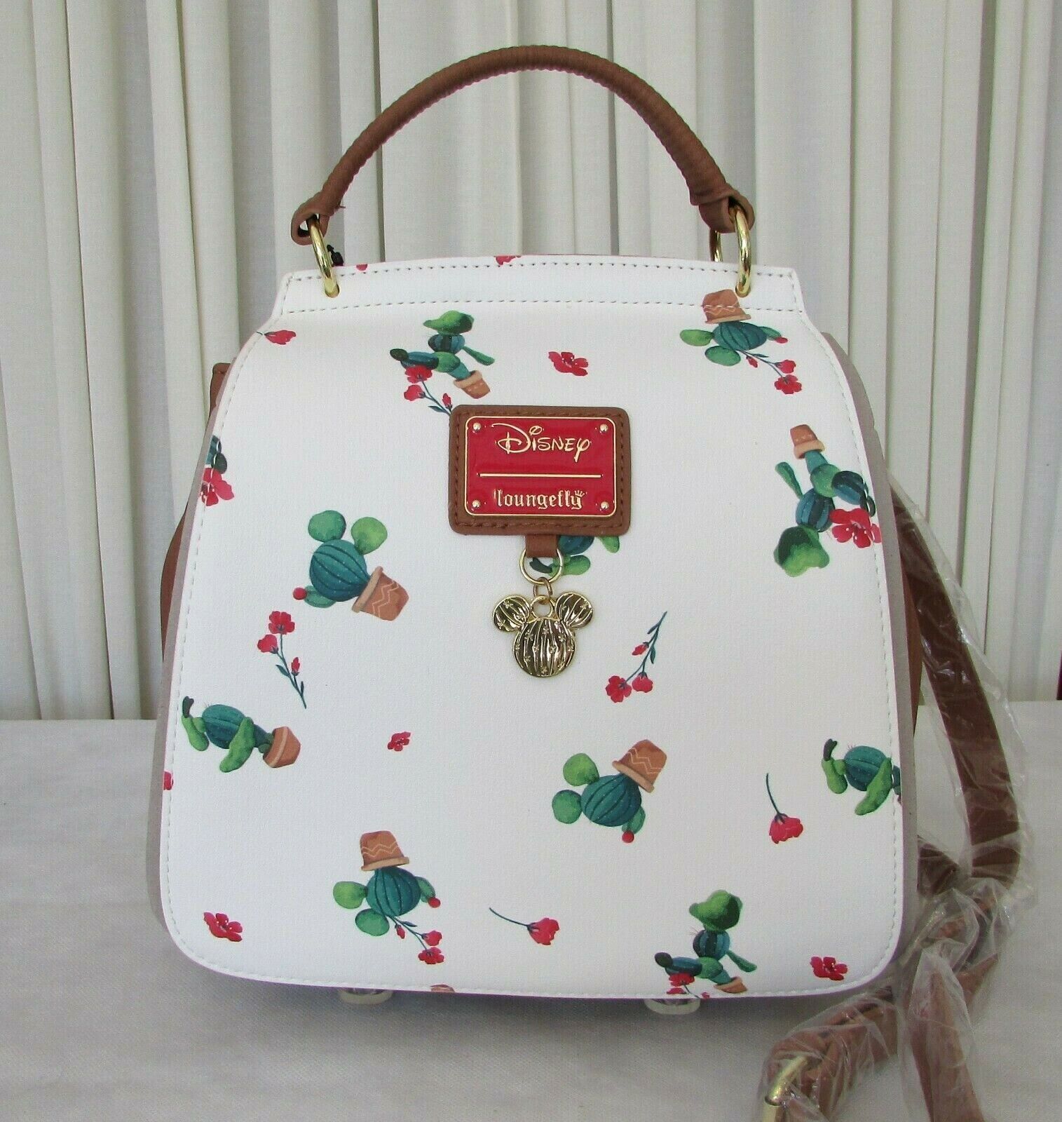 Disney Loungefly Mickey Mouse Cactus Convertible Bag Mini Backpack Crossbody NWT