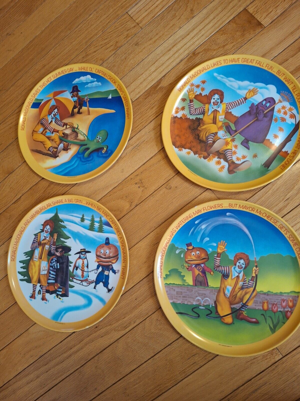 Vintage Lot of 4  1977 McDonalds  Collector plates